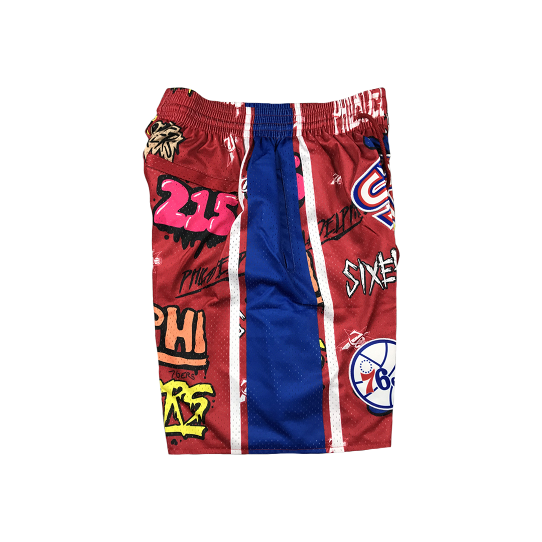 Sixers Vintage Shorts - All Over Print