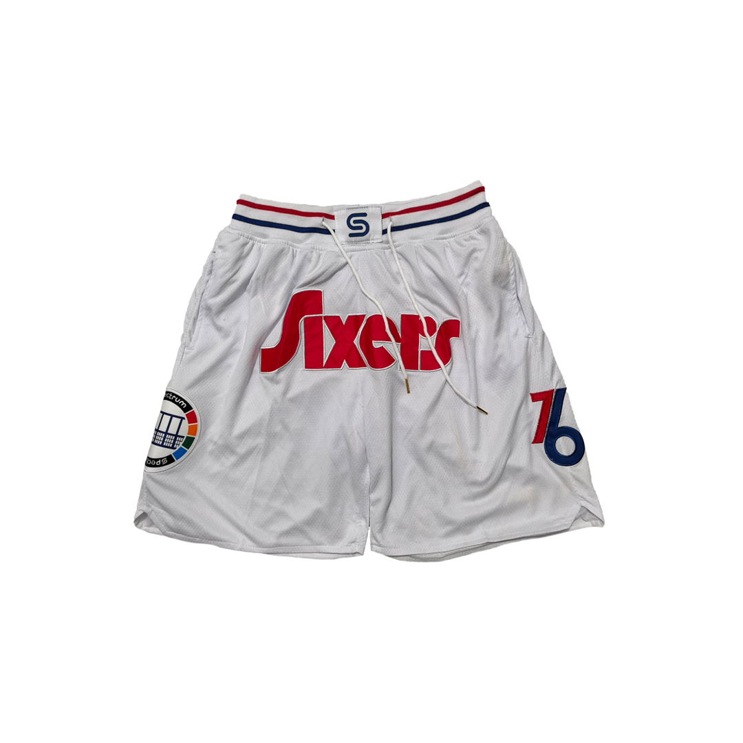 Sixers Vintage Shorts - White Script