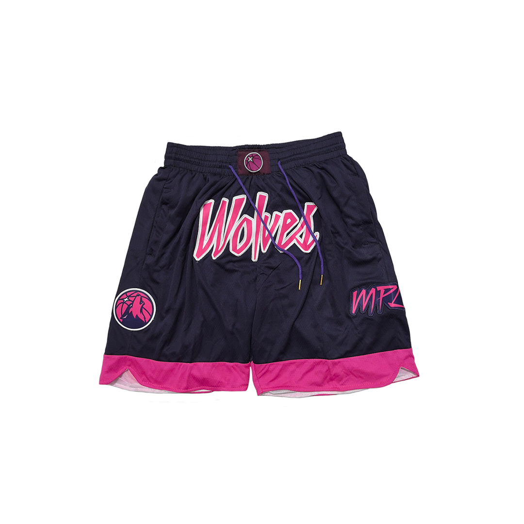 Timberwolves Vintage Shorts - Navy/Pink