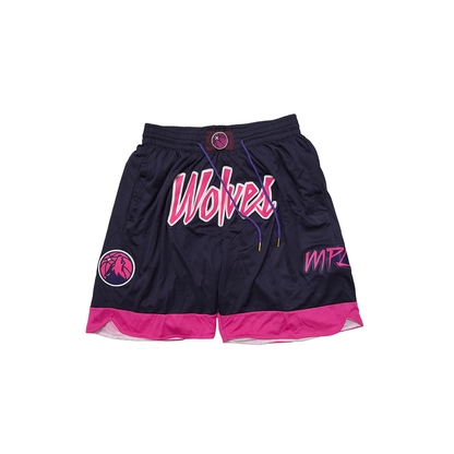 Timberwolves Vintage Shorts - Navy/Pink
