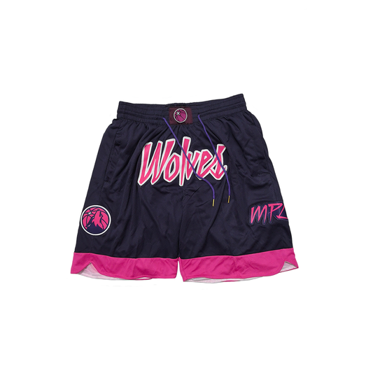 Timberwolves Vintage Shorts - Navy/Pink